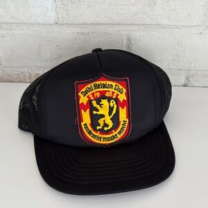 Vintage Black Trucker Hat with Club Patch